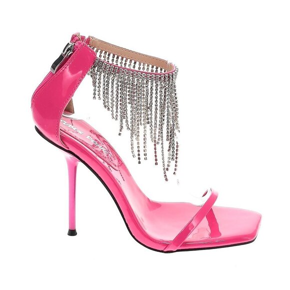 ASOS Public Desire Redemption heeled sandals with rhinestone fringe in pink us 6 - Picture 5 of 6